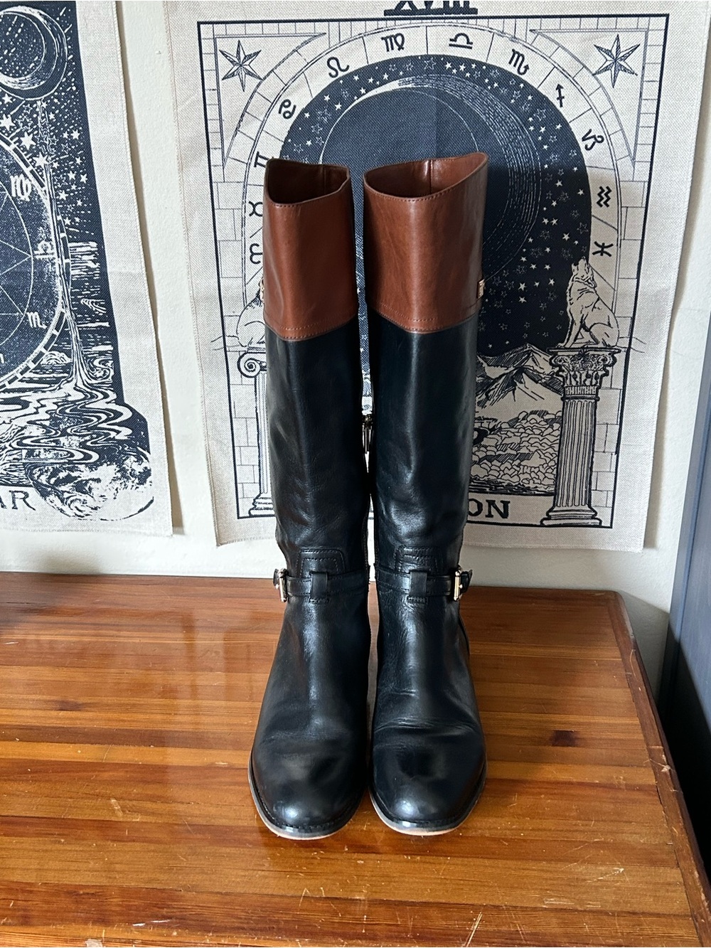 Coach Two-Tone Leather Riding Boots - Picture 8 of 9